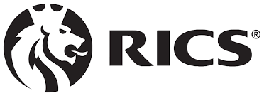 Logo of RICS, a professional organization for property and construction.