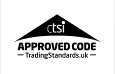 Ctsi Approved Code logo with black and white design, featuring a triangle and text.