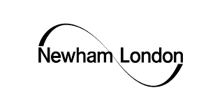 Logo with the words 'Newham London' connected by a wavy line.