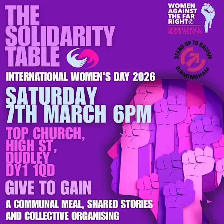 Leaflet for International Women's Day Meal 07/March