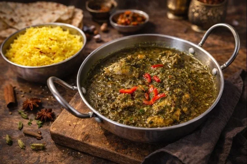 Burnt Green Chicken Curry (Murgh Hariyali)