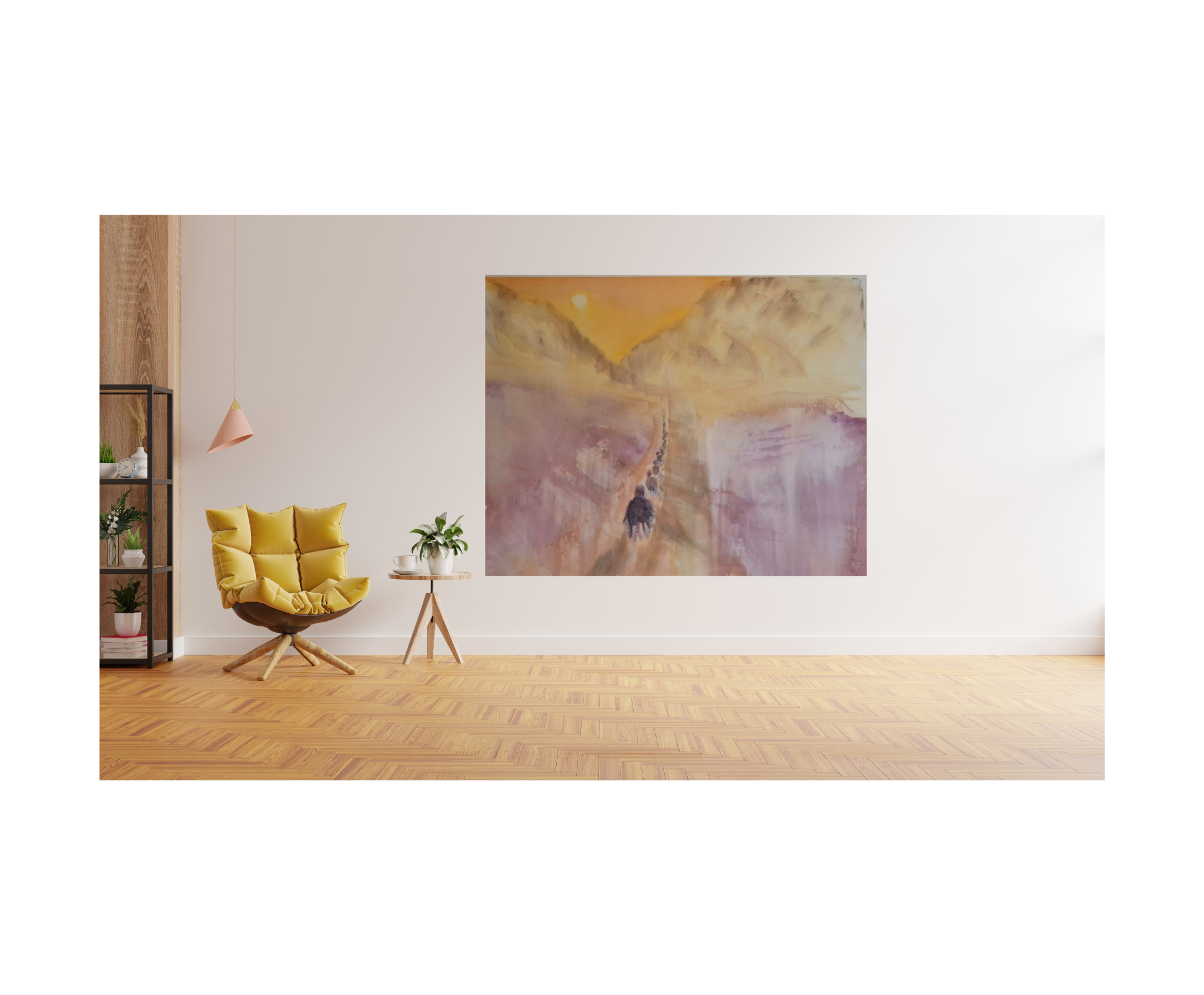 Into the light 76 x 90 cm  - wall display, off white background.png