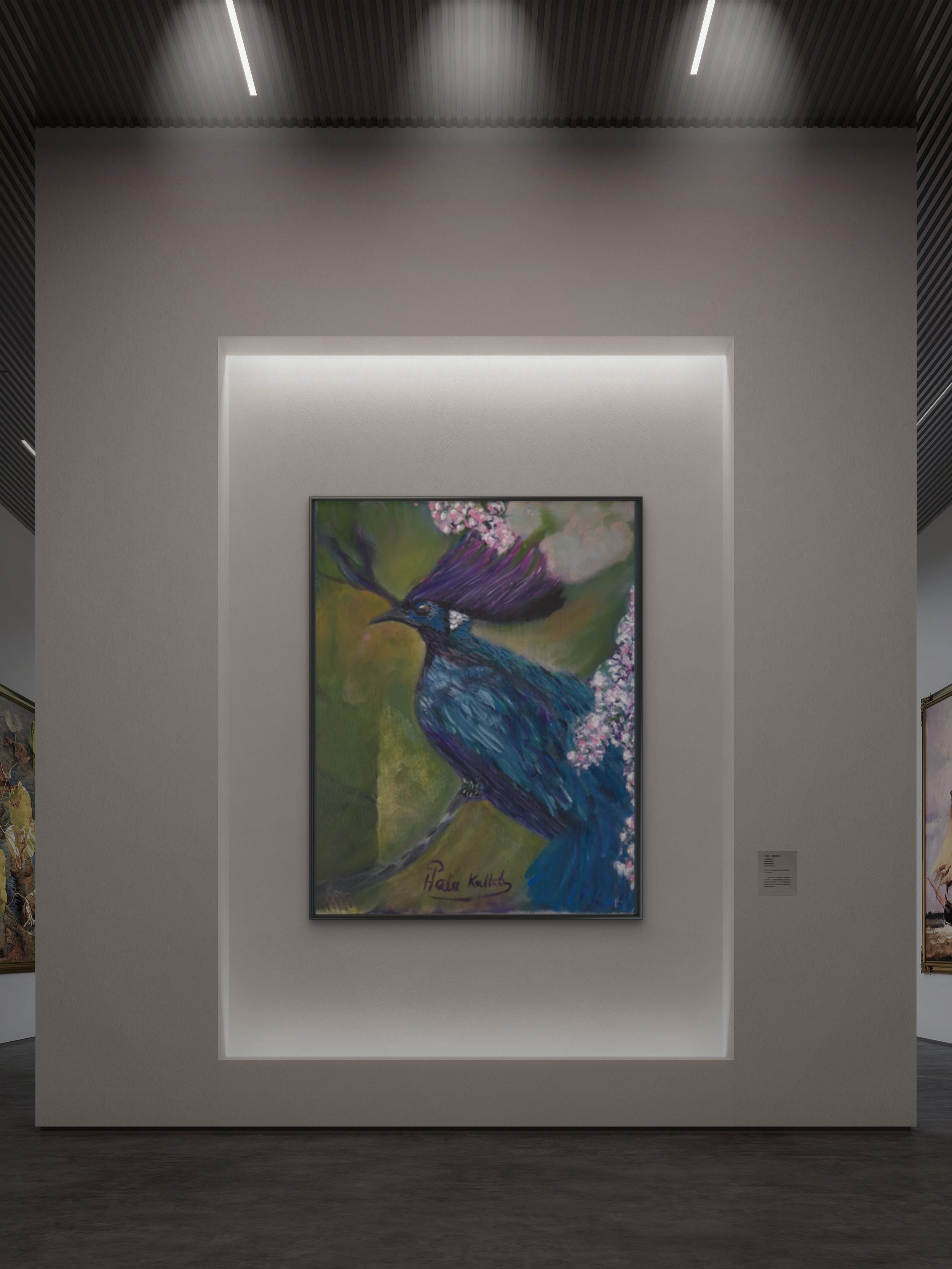 Purple-Crested Bird  -Sold