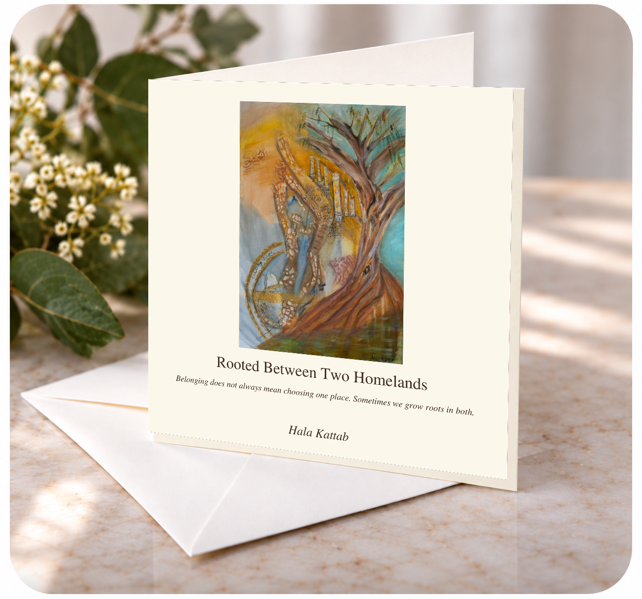 Rooted Between Two Homelands – Art Card