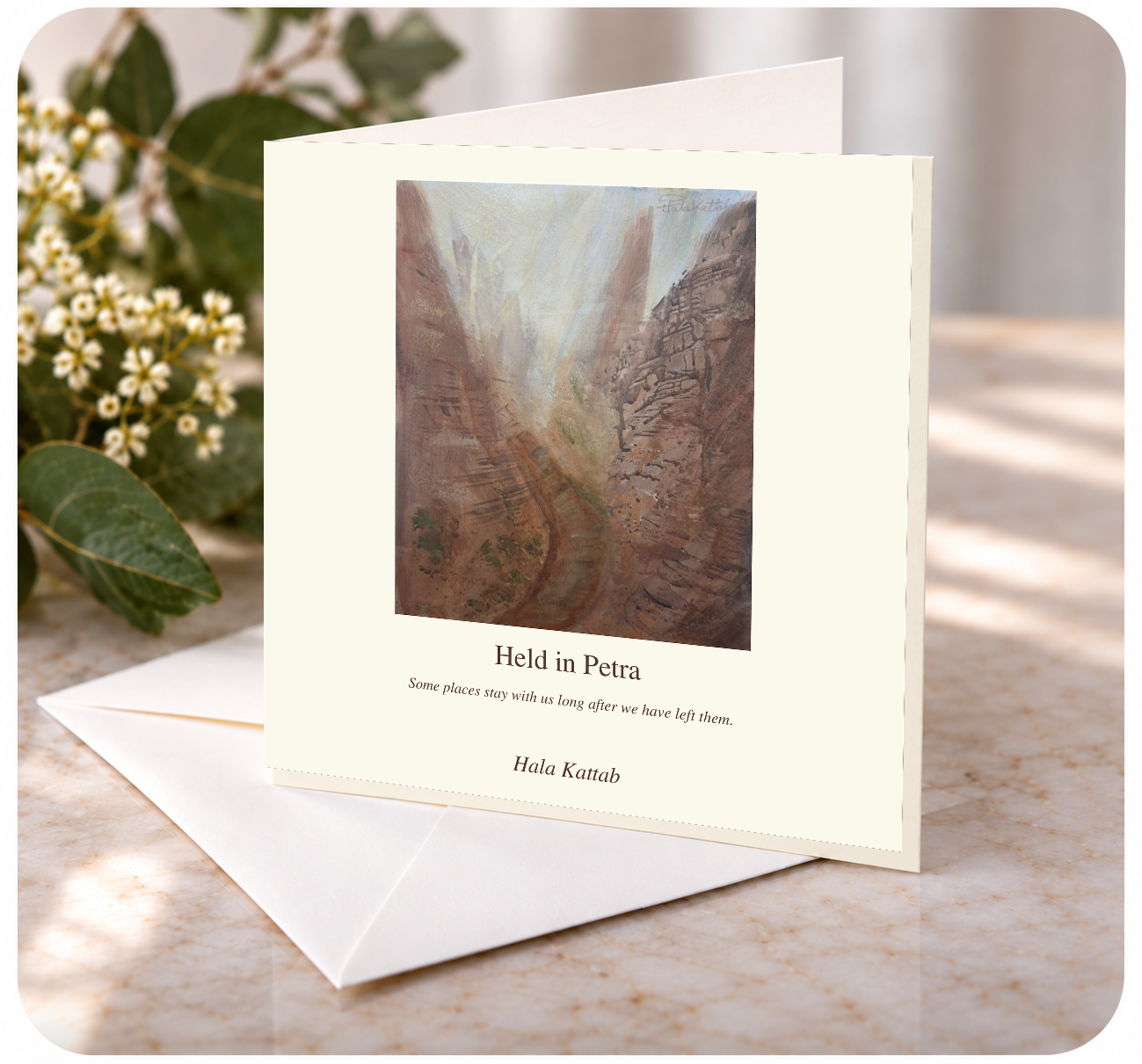 Held in Petra – Art Card