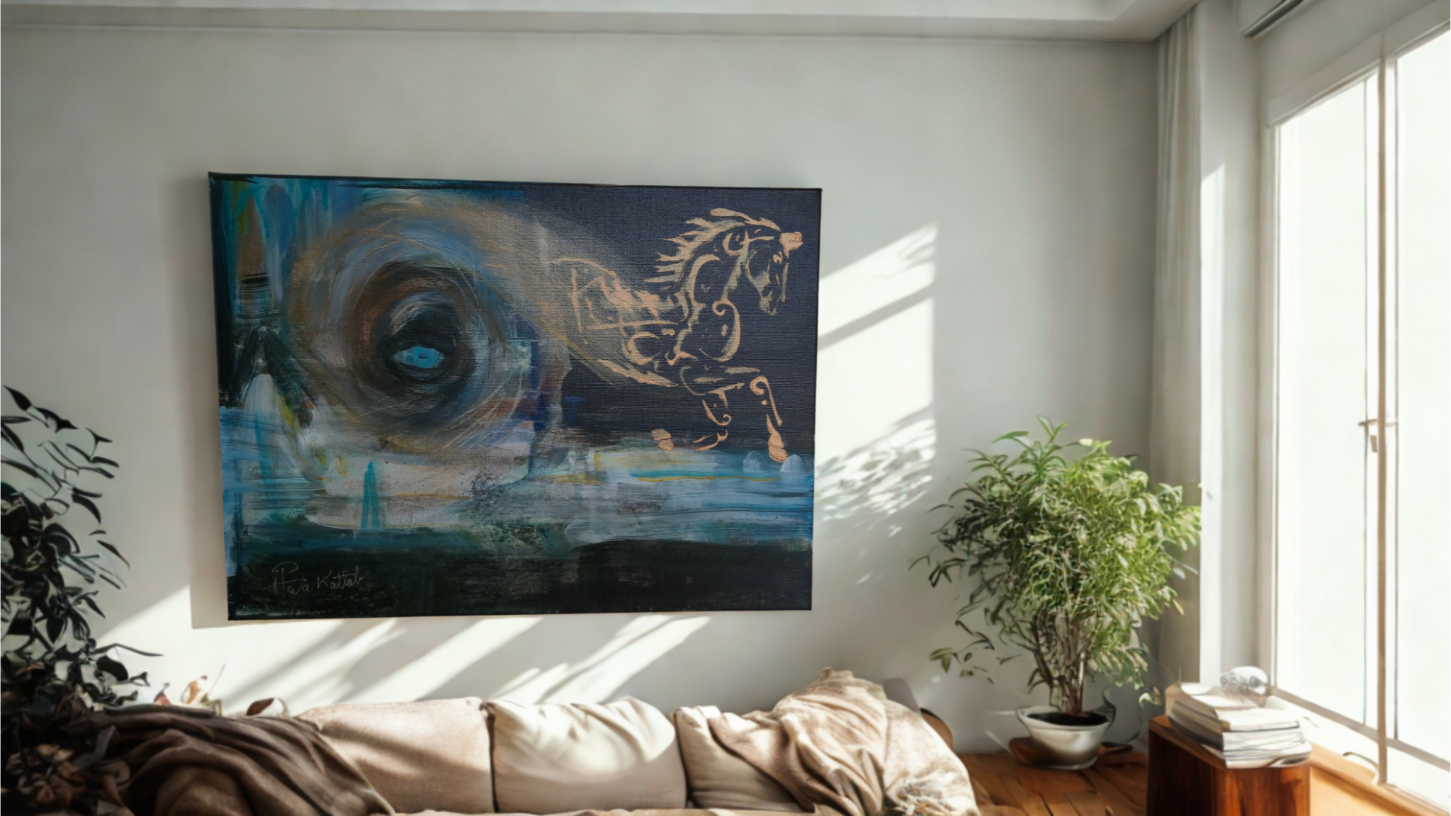 Black Horse Calligraphy full wall.png