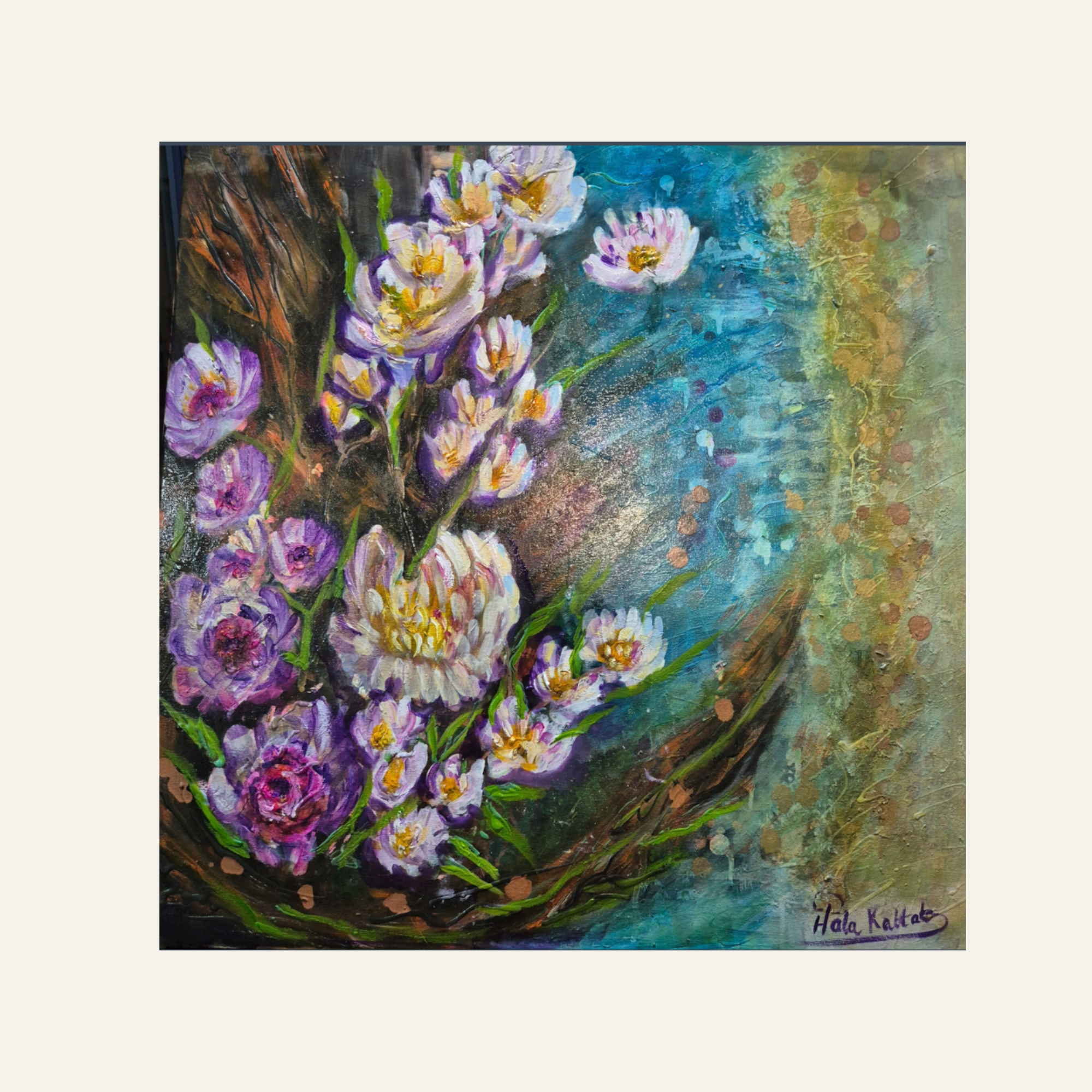 Blooming Between Water & Desert 60 x 60 cm