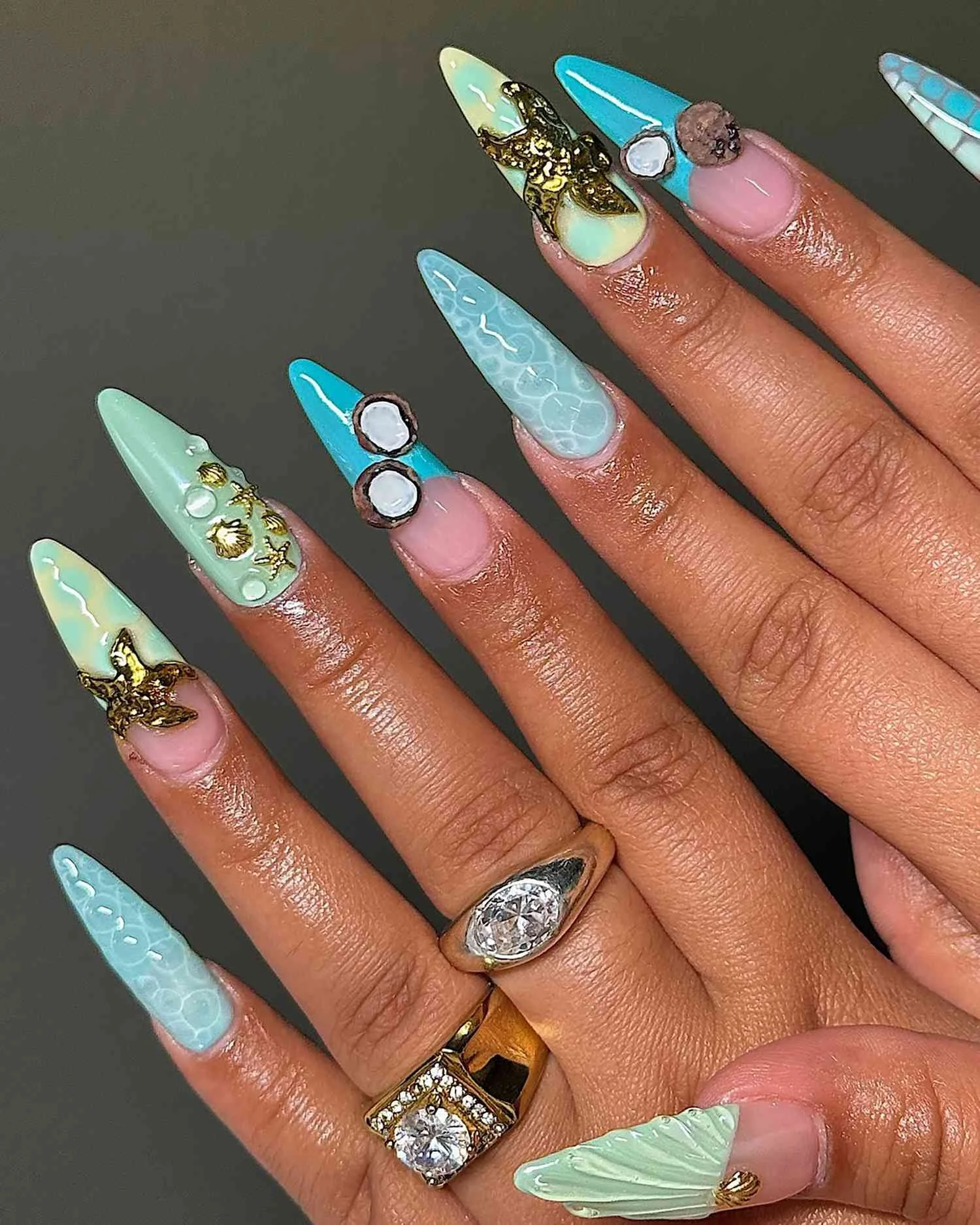 Nail Set with Gel Polish + Complex Design