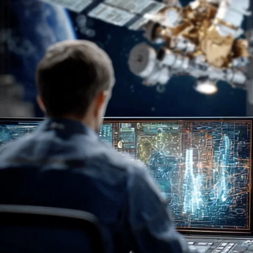 AI SHORT FORM VIDEO: A highly skilled male satellite engineer