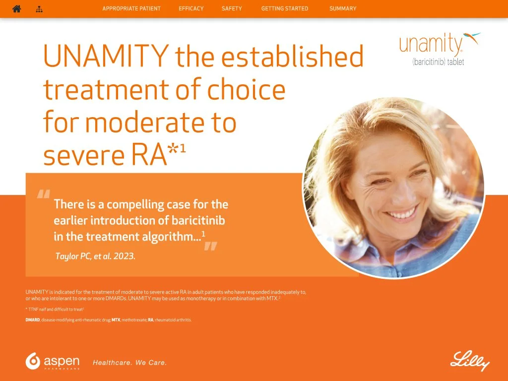 UNAMITY: A Veeve Multi-Channel Presentation - Edetailer. The live version is available for review upon request