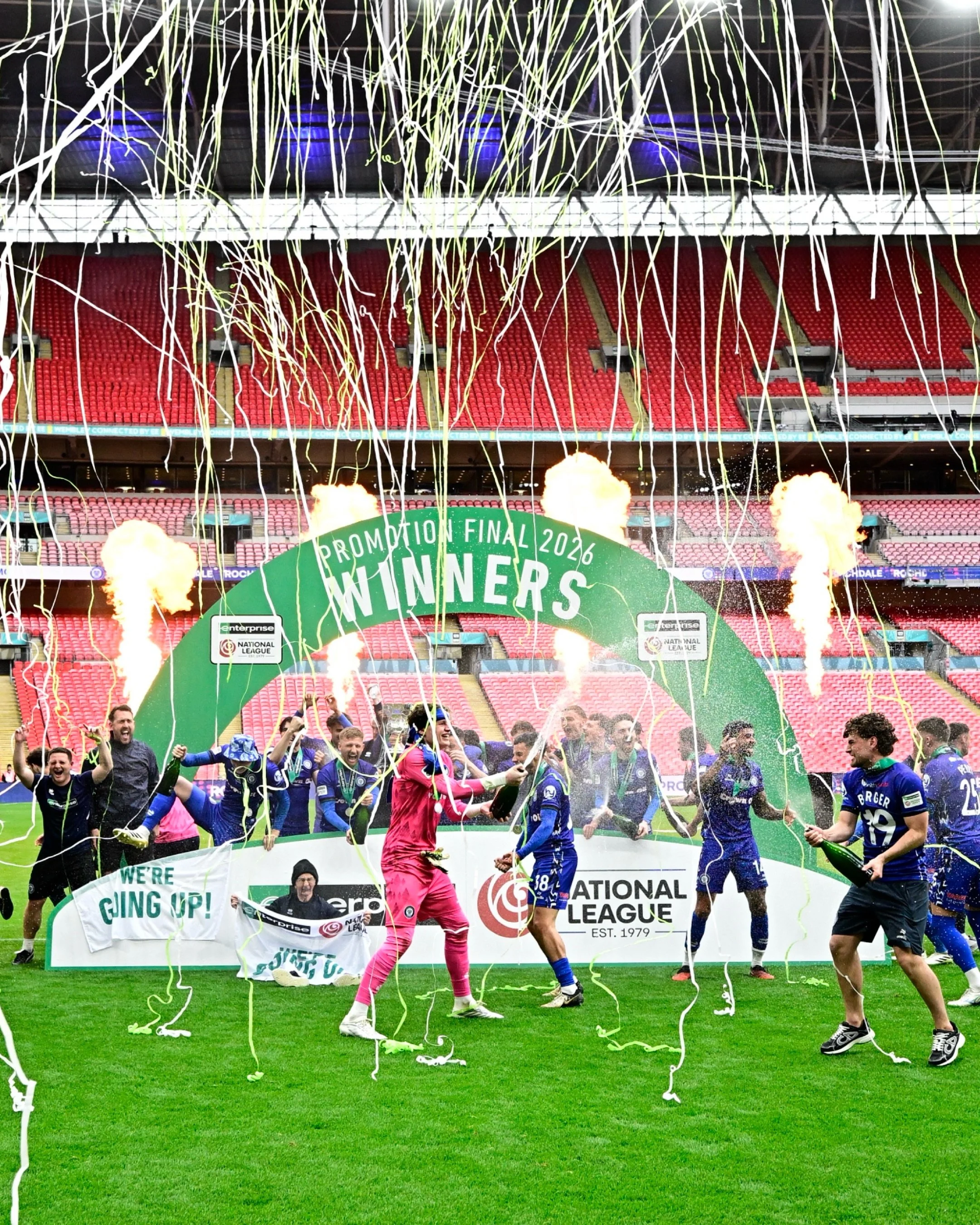 𝐑𝐎𝐂𝐇𝐃𝐀𝐋𝐄&rsquo;𝐒 𝐃𝐑𝐄𝐀𝐌 𝐂𝐎𝐌𝐄𝐒 𝐓𝐑𝐔𝐄 🏆

@officiallydale 1-1 @boreham_woodfc ⚽ National League Playoff Final at Wembley Stadium: 10.05.2026 📍📸

The perfect ending to an incredible season for Rochdale 🎉 @officiallydale League 2 