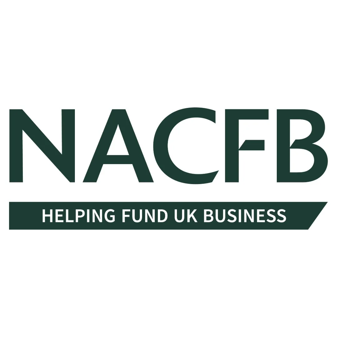 Logo of NACFB with the tagline "Helping fund UK business" in dark green text on a white background.