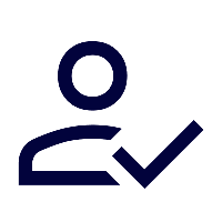 Icon of a person with a check mark