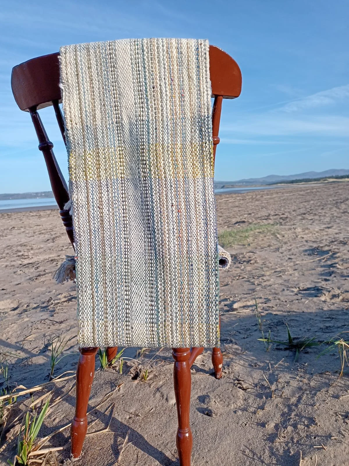 Murvagh Donegal Aqua marine scarf merino wool front.jpeg