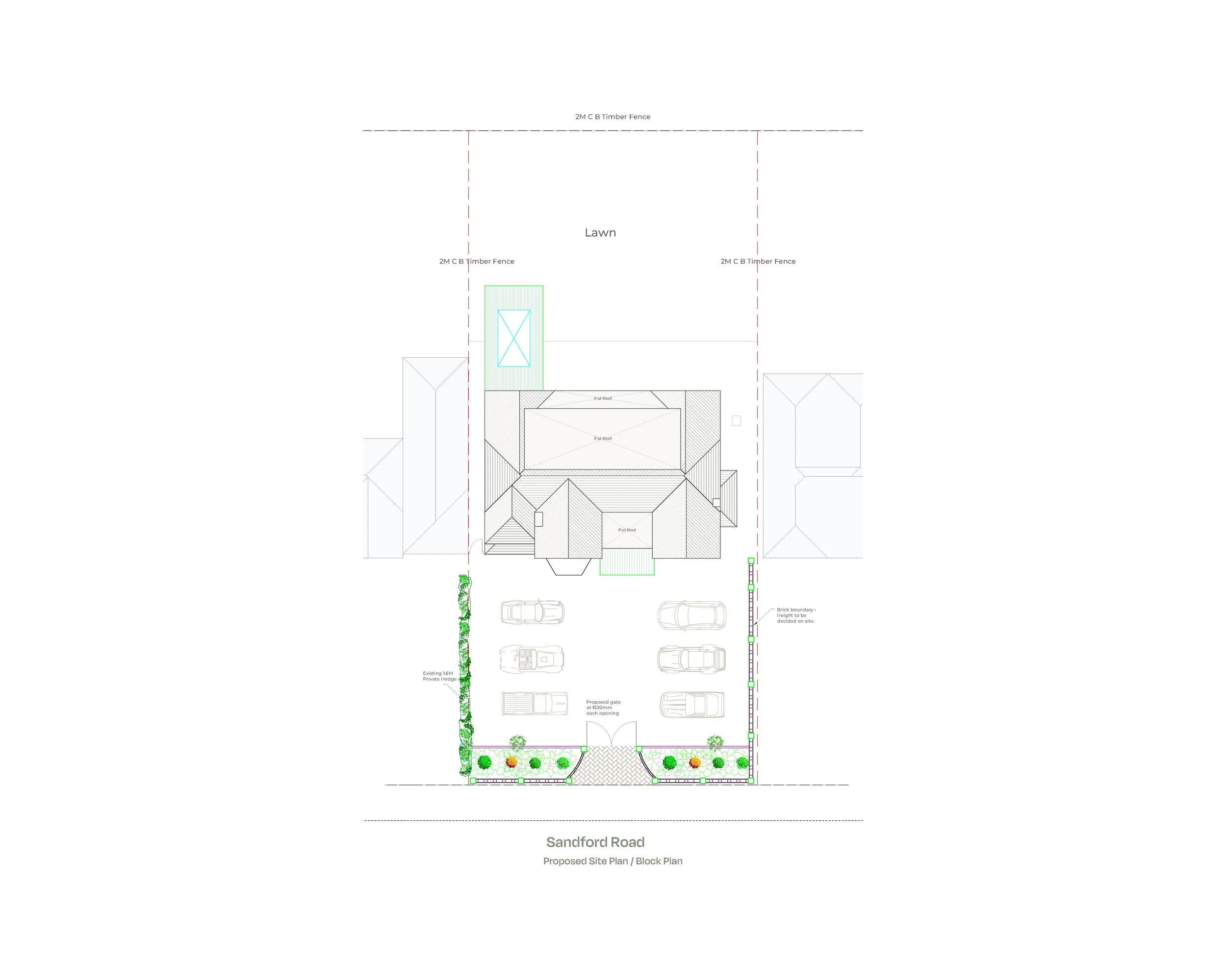 Land development, new drive-way, new landscape architecture