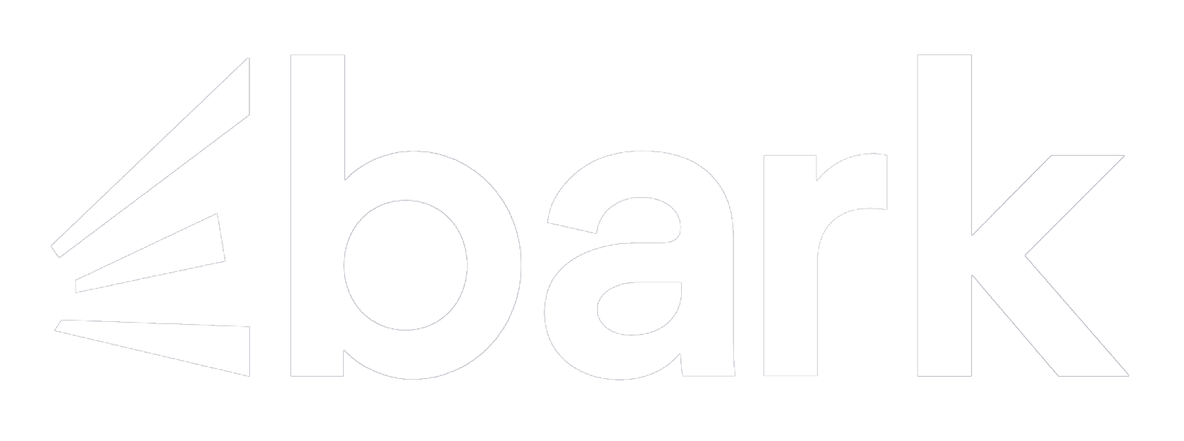The logo features the word 'bark' in large, bold, white letters on a black background with stylized lines on the left side resembling sound waves or a burst.