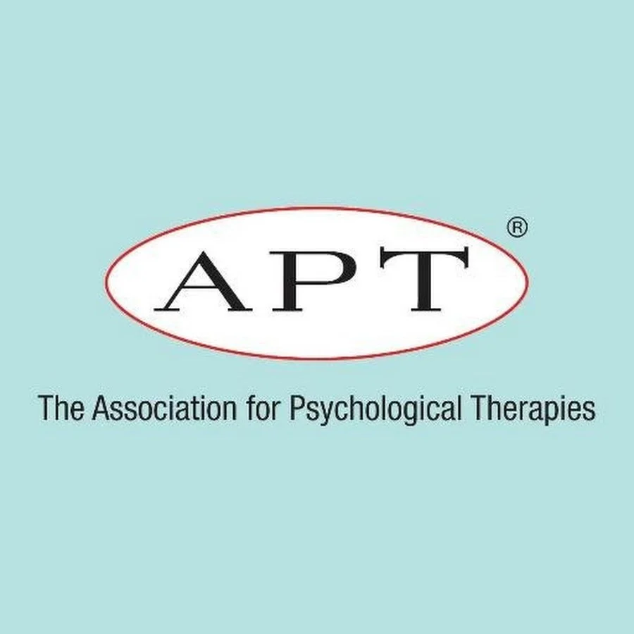 Logo of the Association for Psychological Therapies (APT) with the text 'The Association for Psychological Therapies' underneath, on a light blue background.