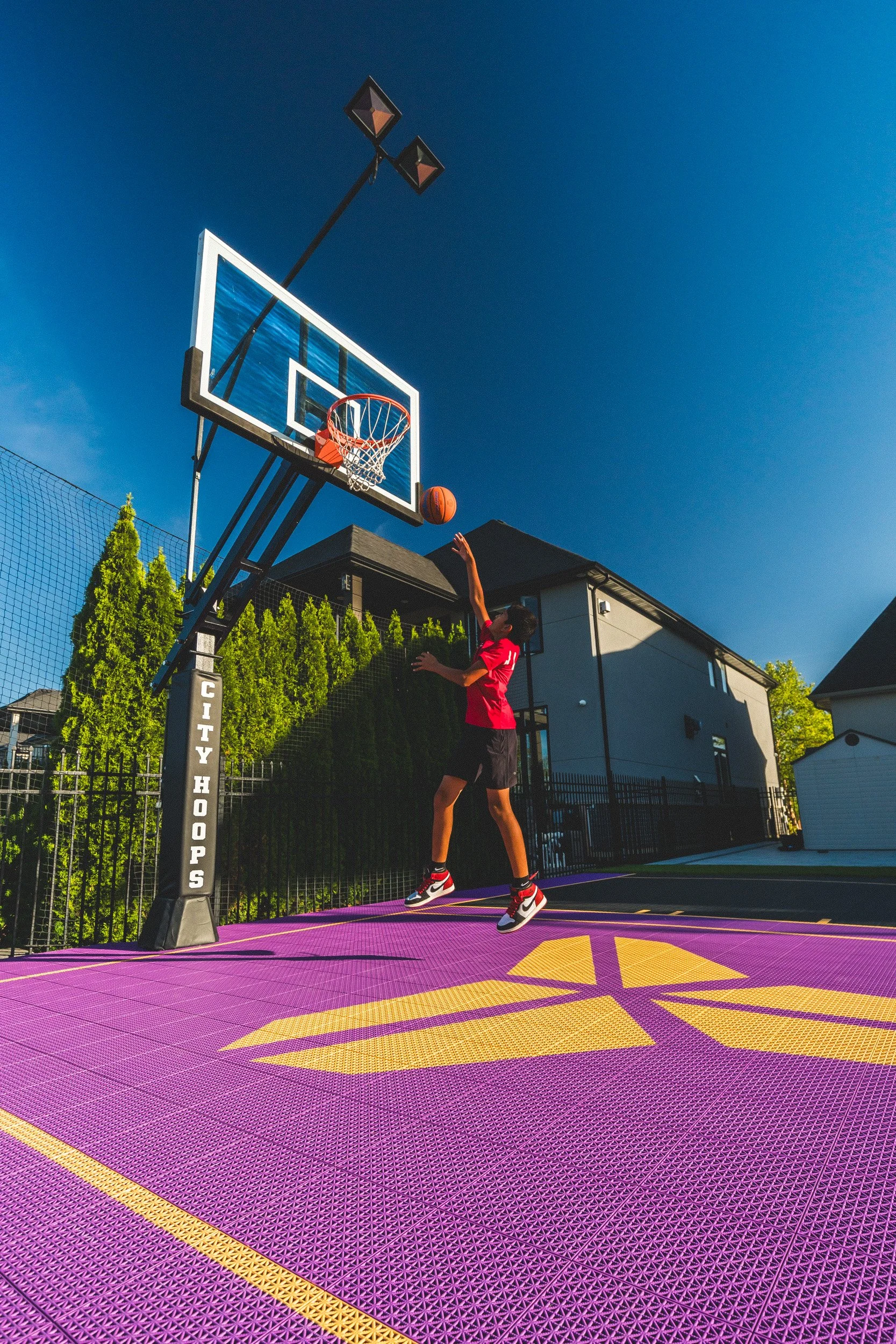 City Hoops Platinum Basketball Hoop On Kobe Bryant Court