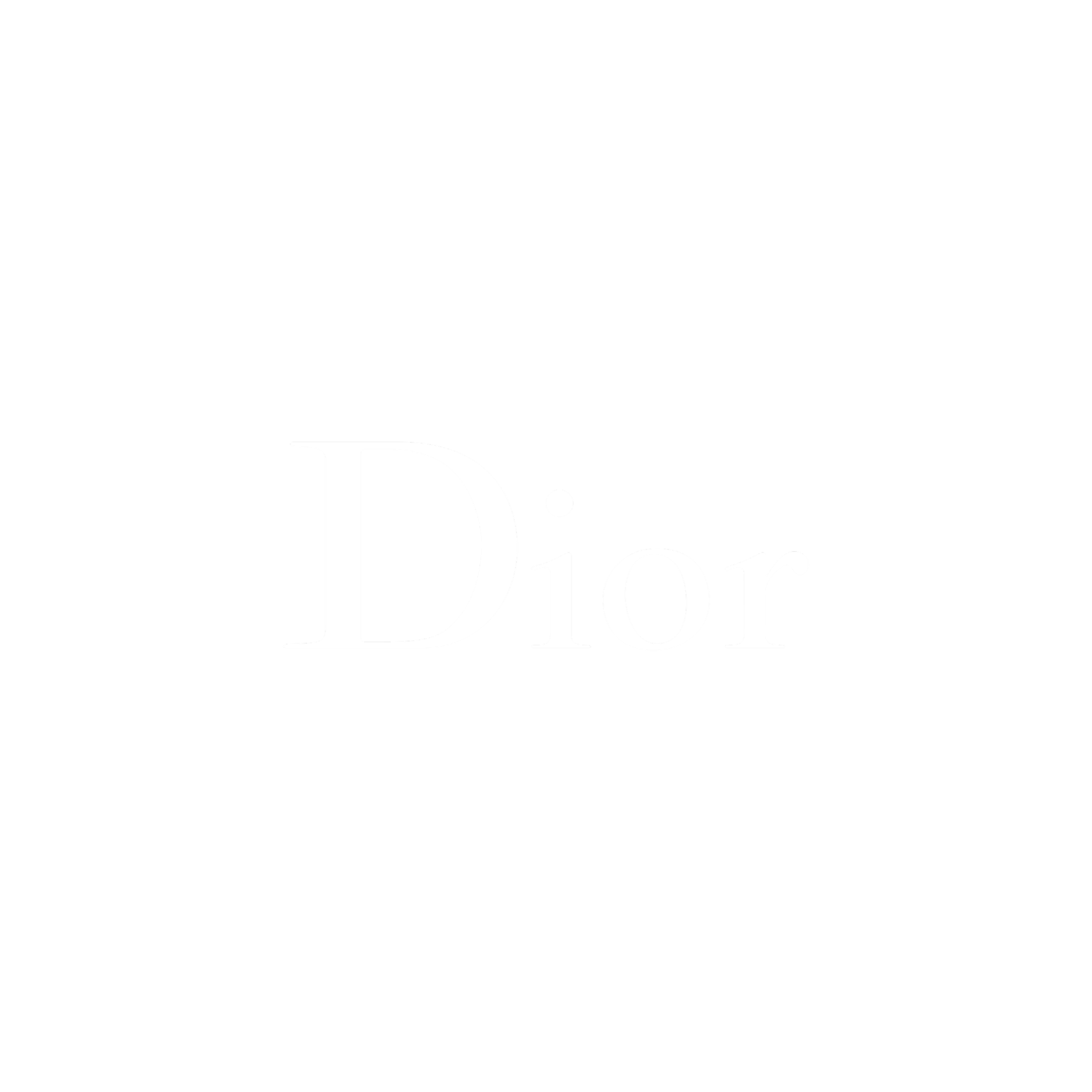 Black background with the white Dior logo in the center.
