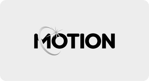 Logo with the word 'MOTION' and a stylized atom or orbit symbol around the letter 'O'.