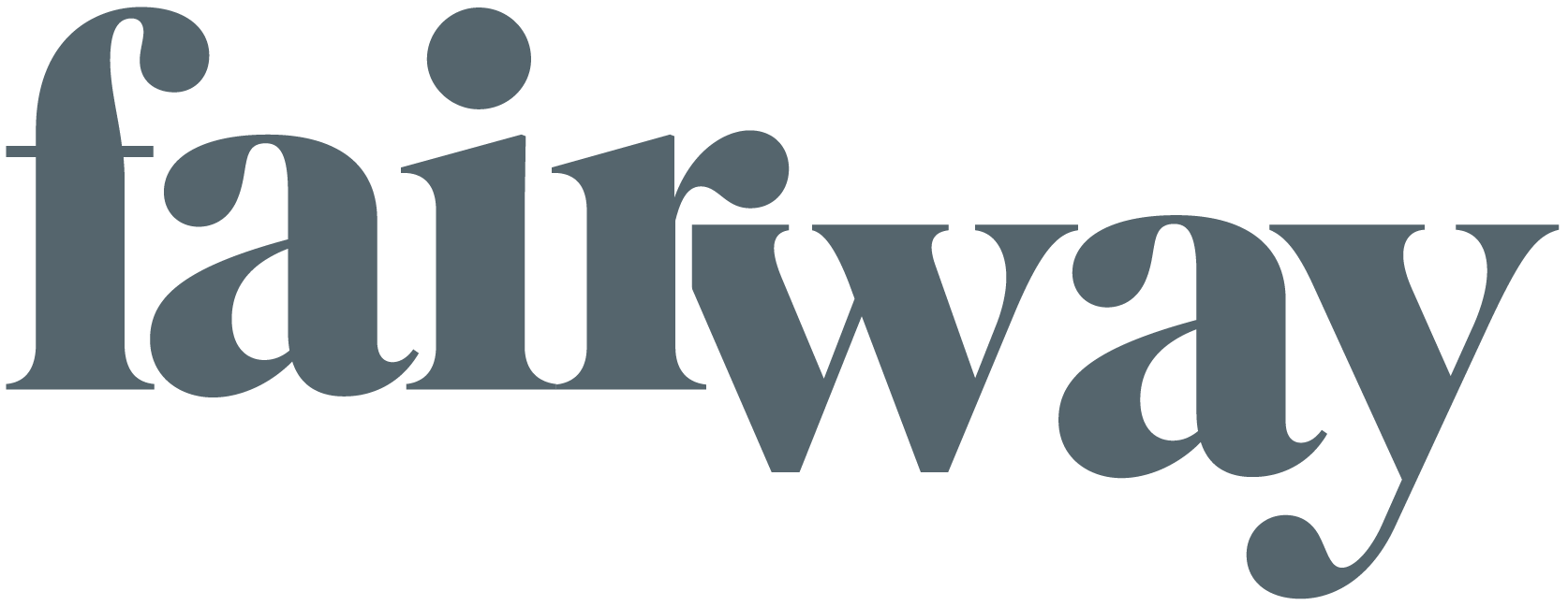 Stylized text reading 'fairway' in large, bold font.