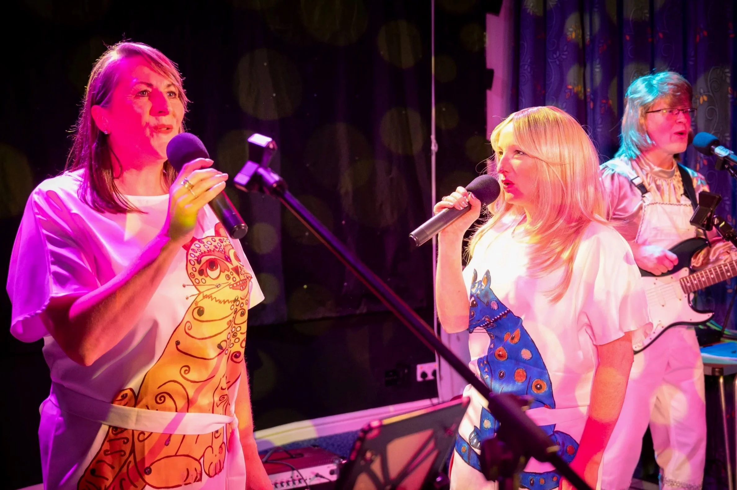 Take A Chance On 3 performing ABBA song Mamma Mia live in Milton Keynes in November 2025, as part of their ABBA tribute act.