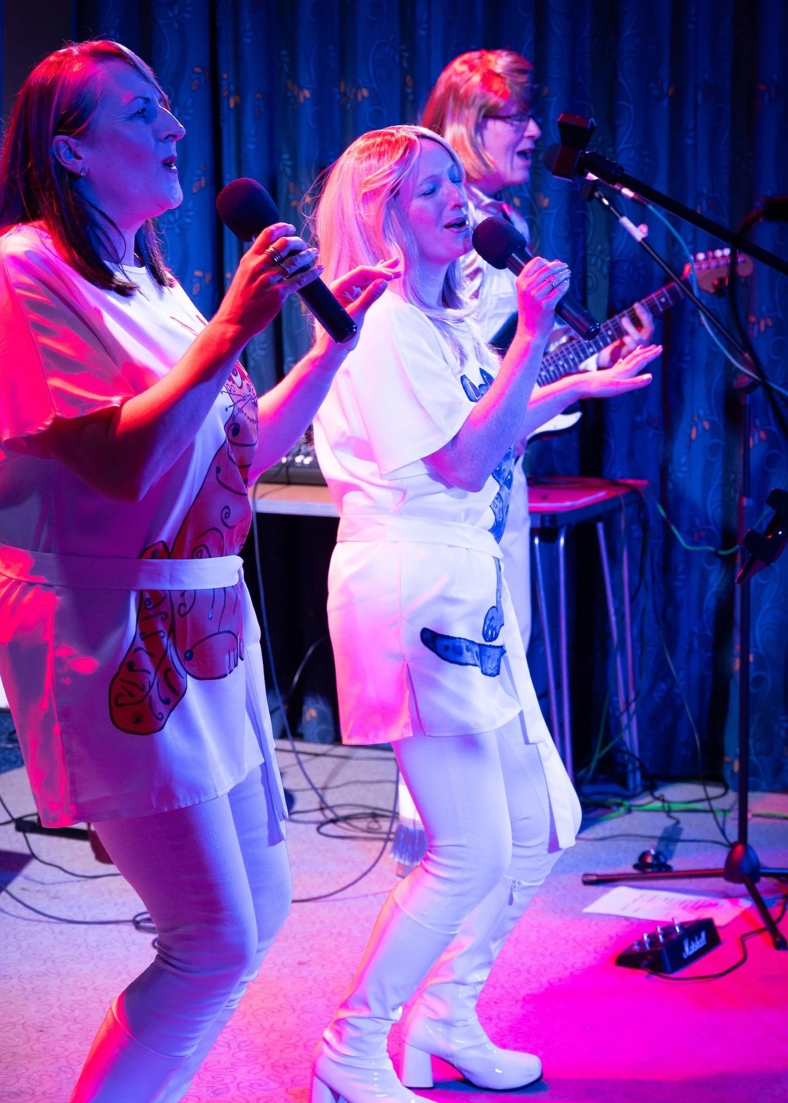 Take A Chance On 3 performing ABBA song Mamma Mia live in Milton Keynes in November 2025, as part of their ABBA tribute act.