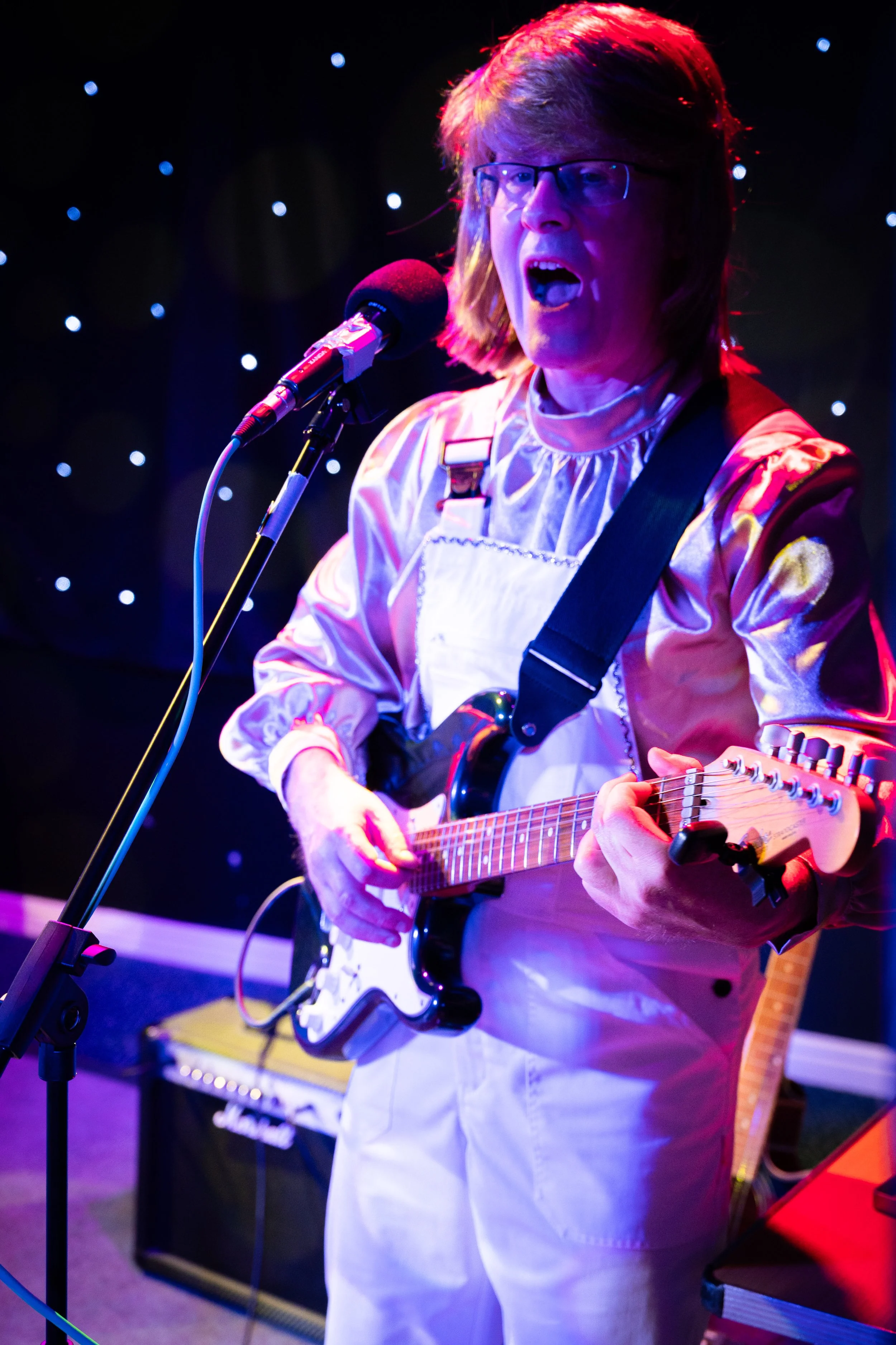 Take A Chance On 3 performing ABBA song Mamma Mia live in Milton Keynes in November 2025, as part of their ABBA tribute act.