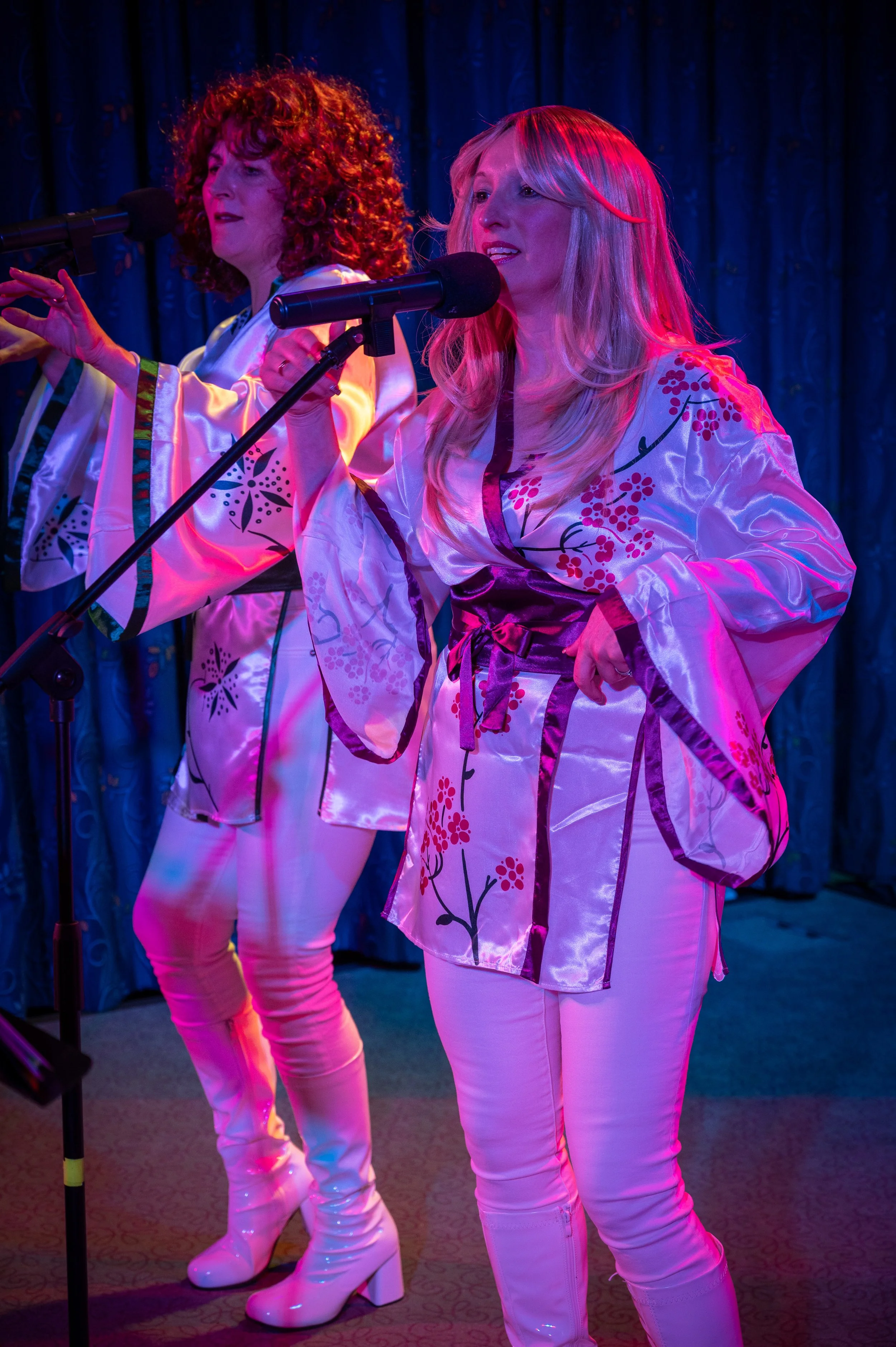Take A Chance On three performing ABBA song Lay All Your Love On Me live in Milton Keynes in November 2025, as part of their ABBA tribute act.