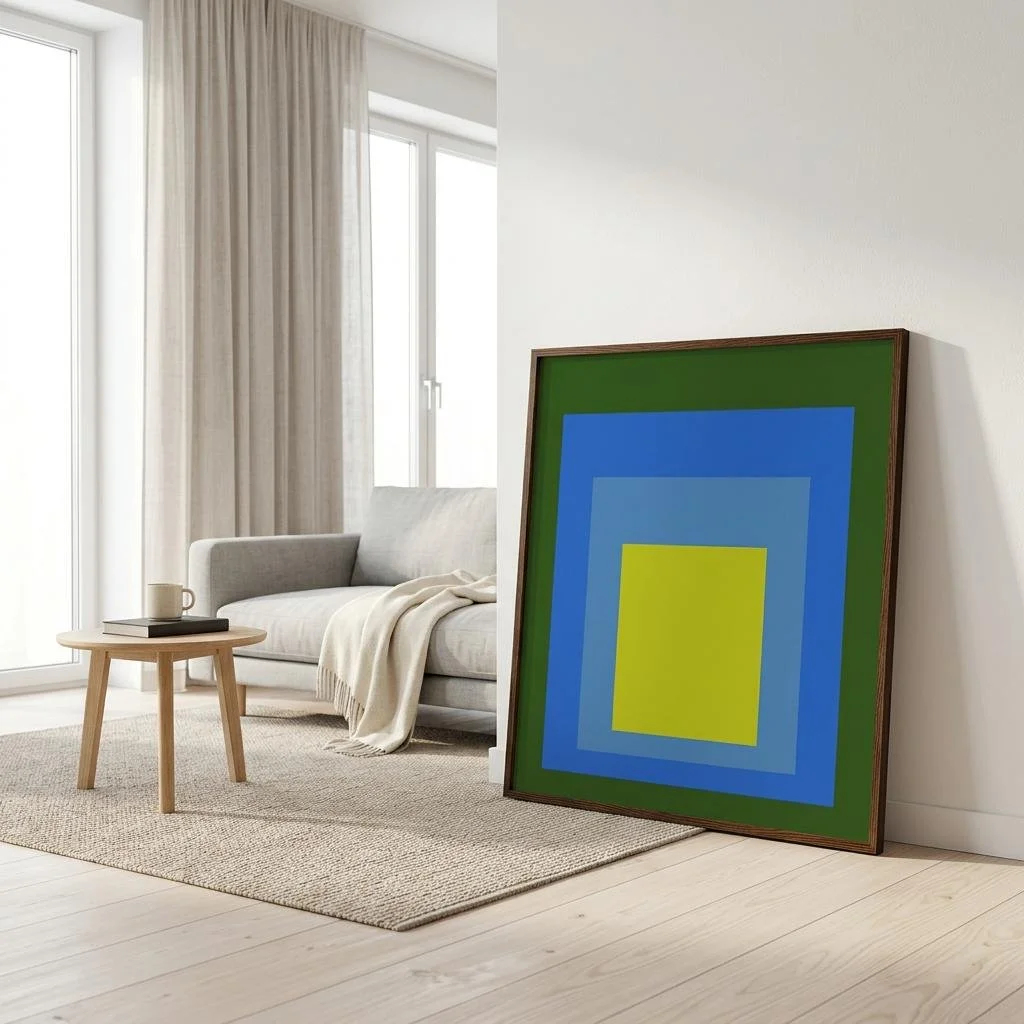 Homage to the Square(Azure & Amber Glow) | Josef Albers