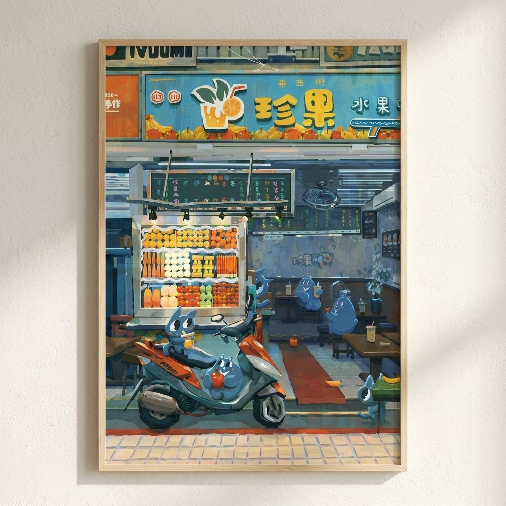 Zhen Guo Fruit Bar - Taiwan Streetscape Illustration | Nuomi