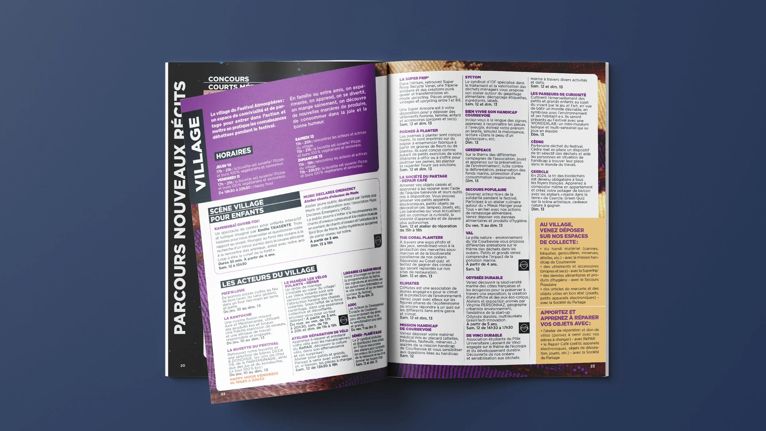 Mise en page programme Festival Atmosphères design éditorial Émilie Broquet