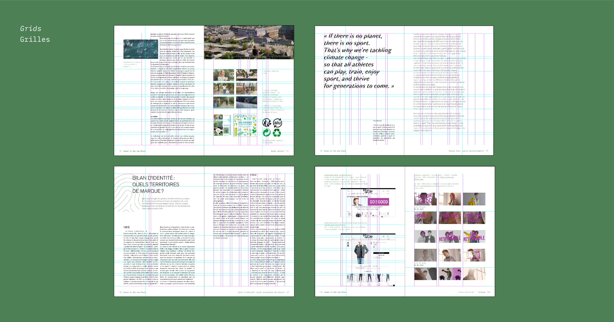 Grille mise en page mémoire fast-fashion éco-responsabilité design éditorial Émilie Broquet