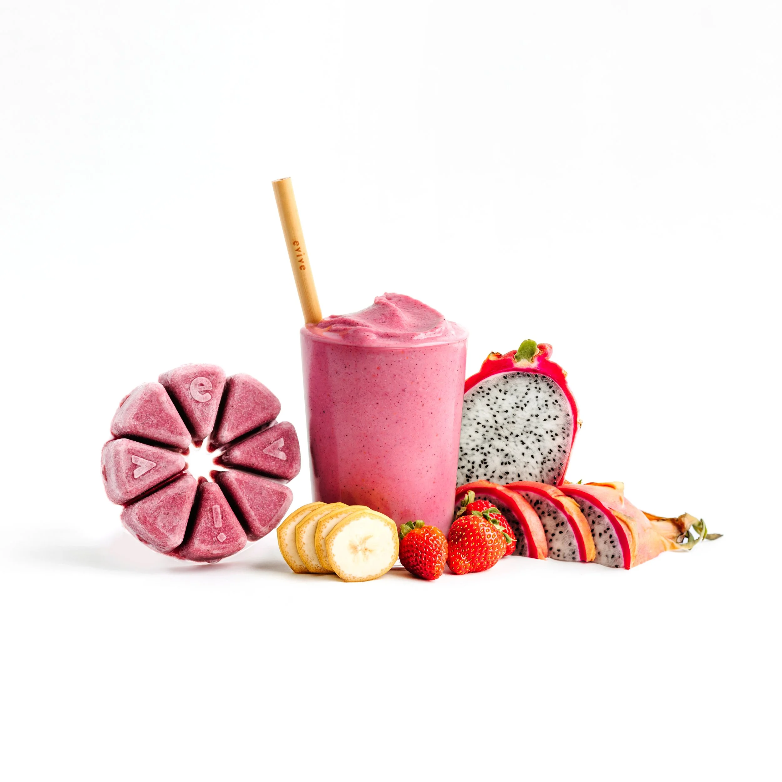 Photographie culinaire de smoothie pour Evive – stylisme et direction artistique