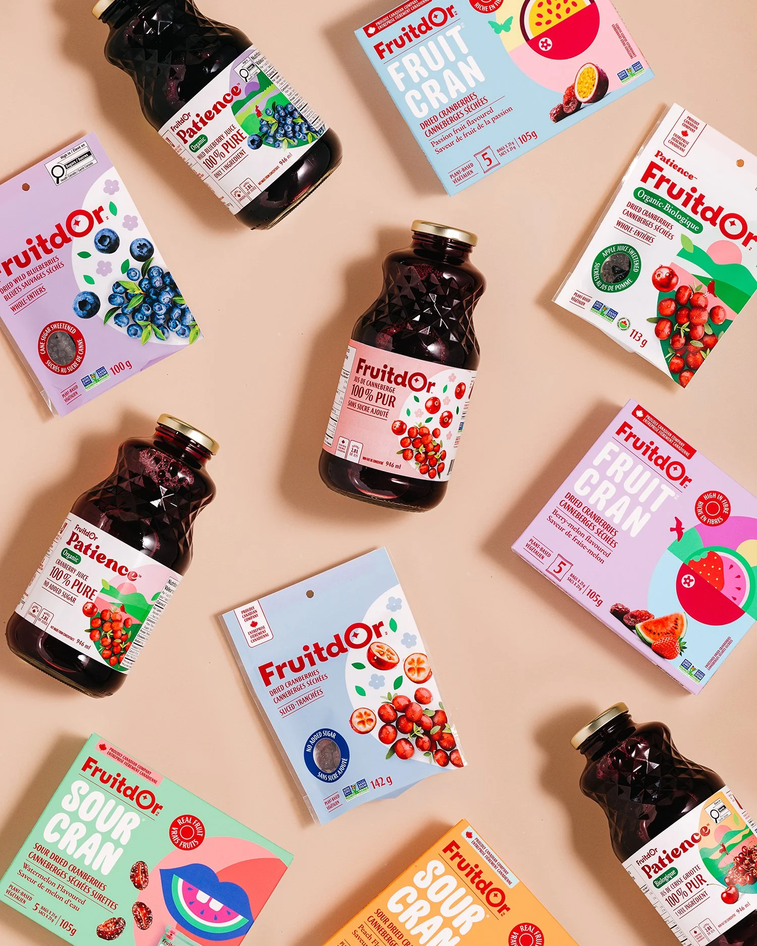Photographie de produits et création de décor pour Patience Fruits & Co 