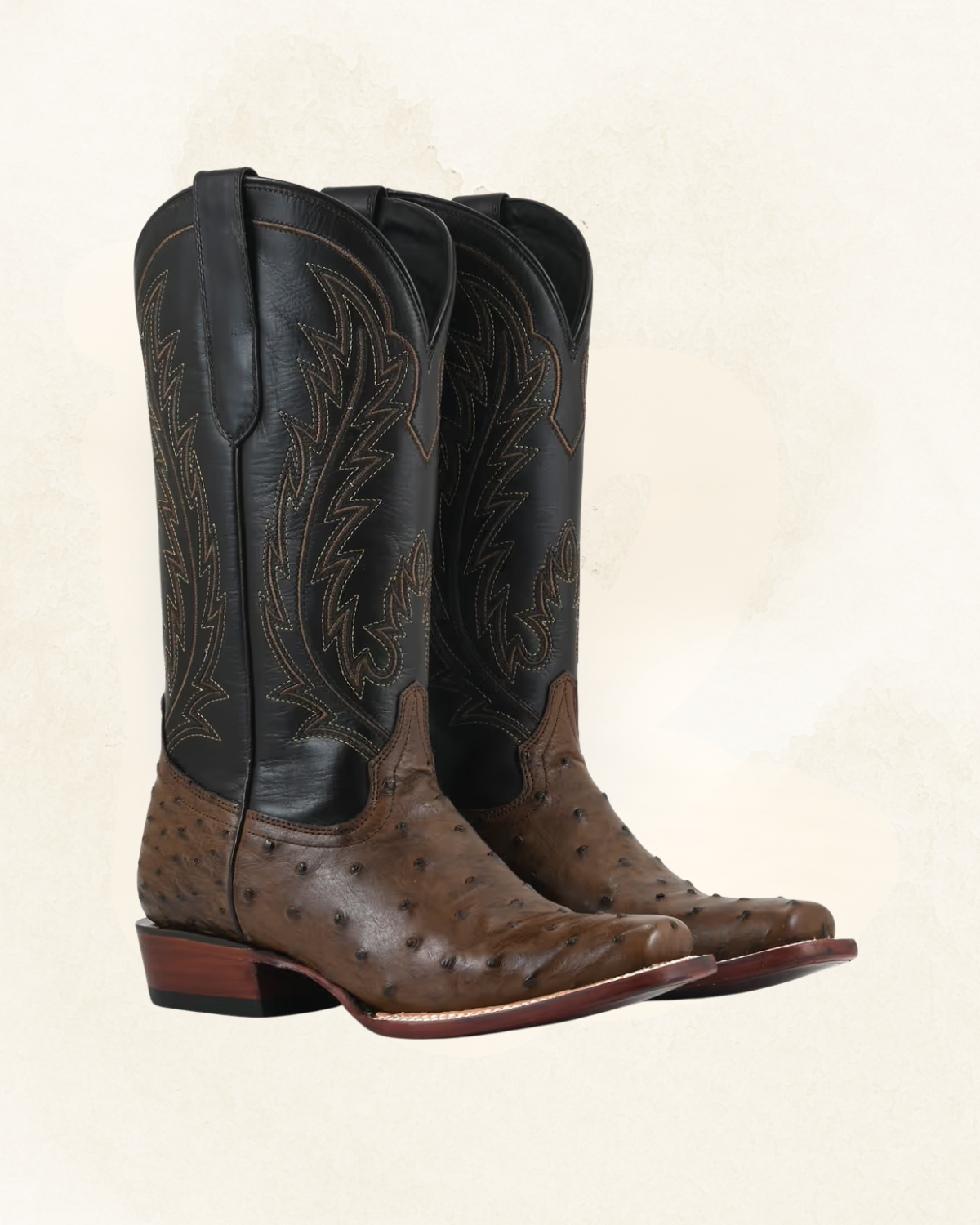 Women's | Ostrich Full Quill | Square Toe | Chocolate