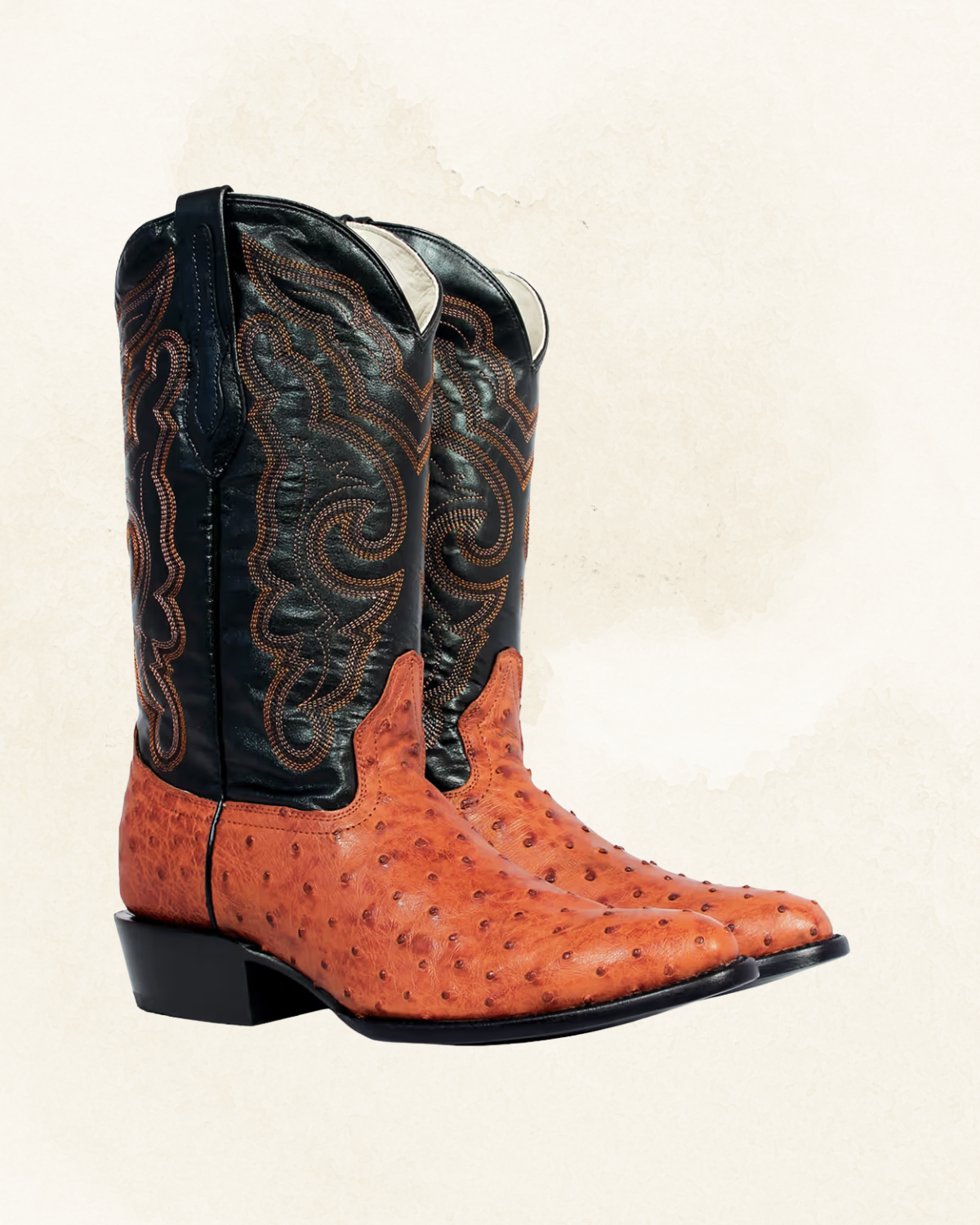 Men's | Ostrich Full Quill | Round Toe | Cognac