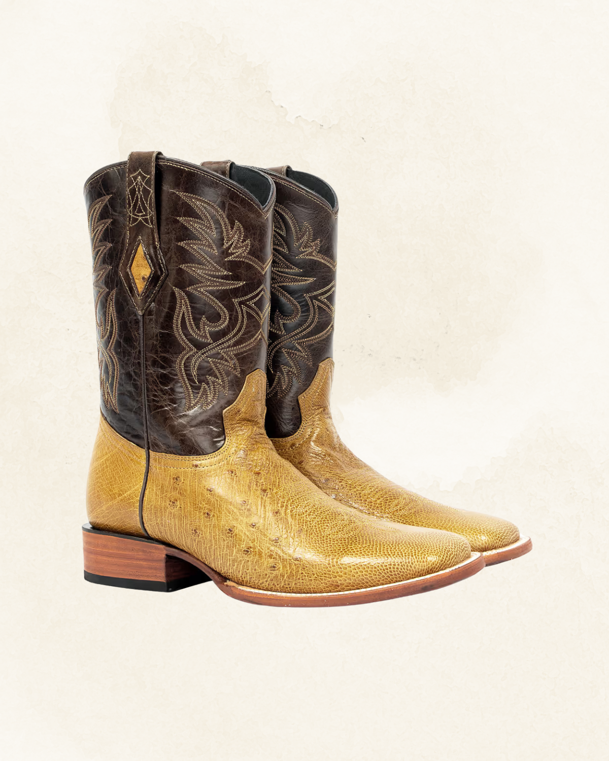 Men's | Ostrich Smooth | Square Toe | Antique Tan