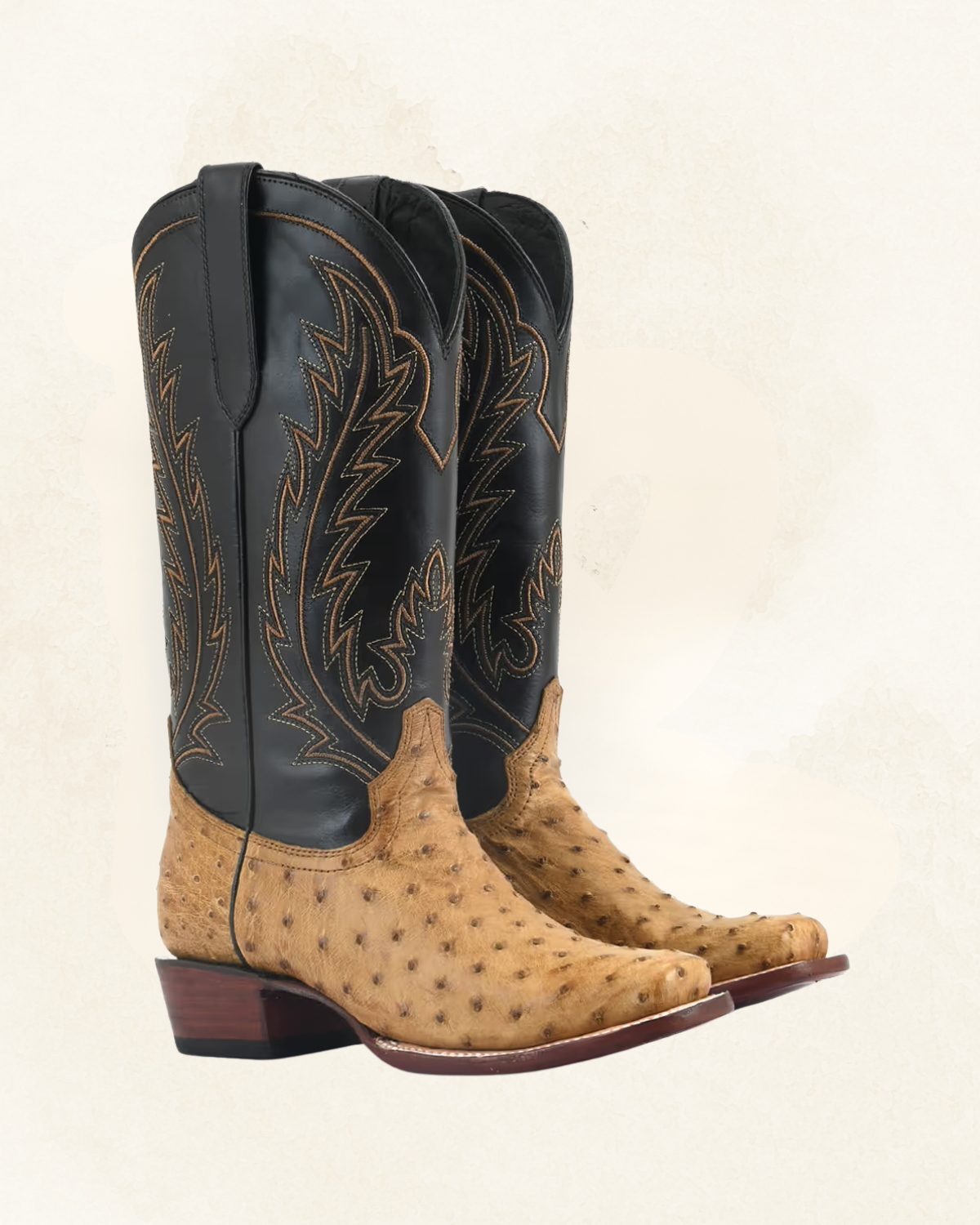 Women's | Ostrich Full Quill | Square Toe | Saddle
