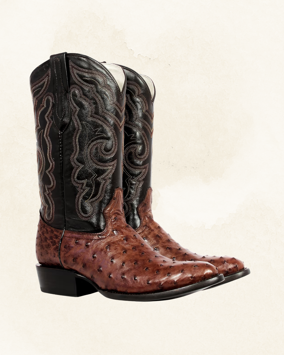 Men's | Ostrich Full Quill | Round Toe | Chocolate