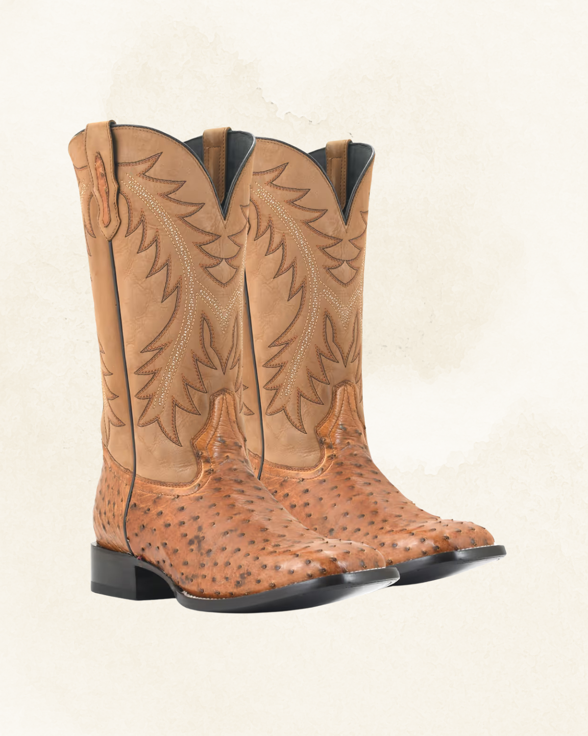 Men's | Ostrich Full Quill | Square Toe | Brandi Crazy Honey