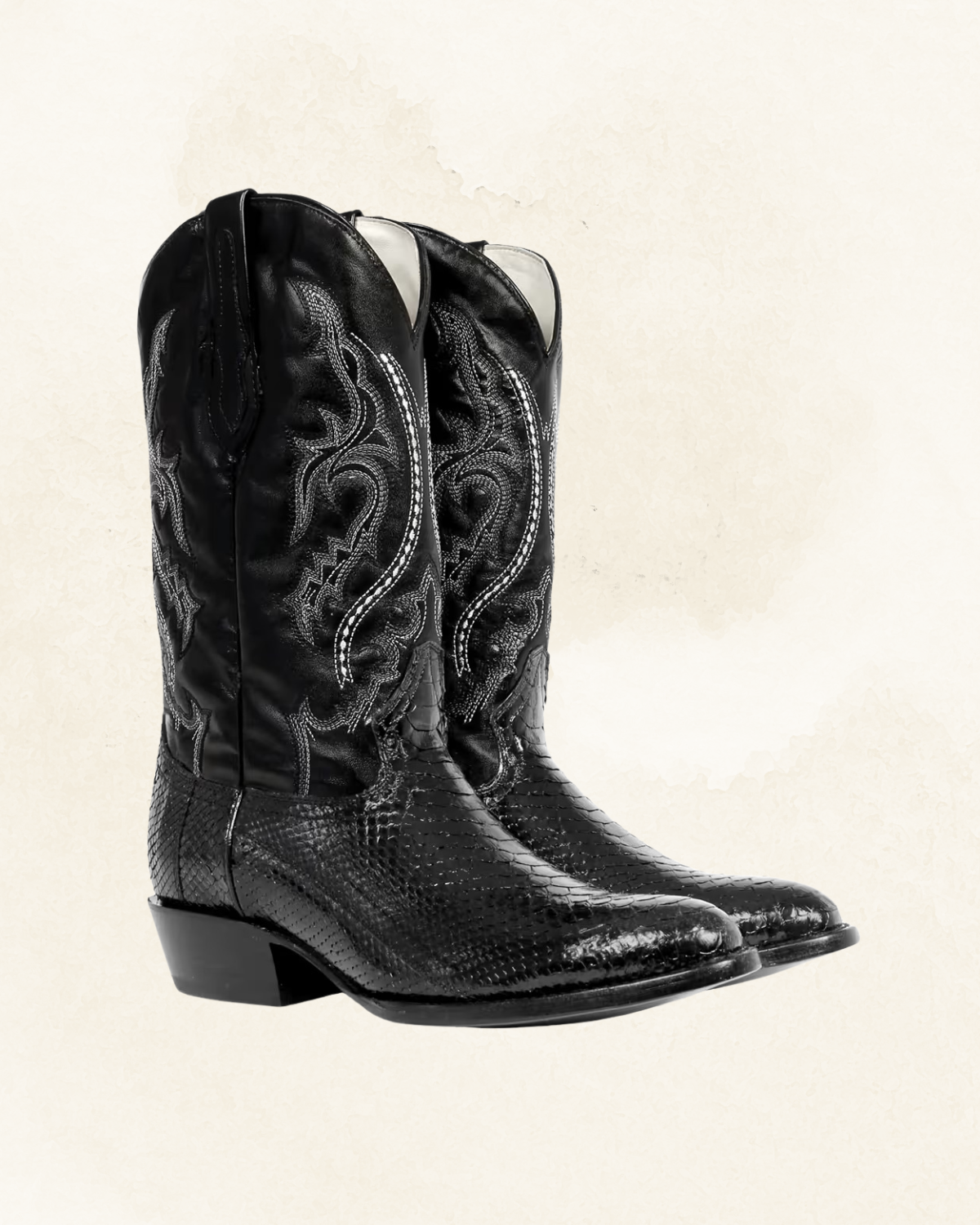 Men's | Snake | Round Toe | Black