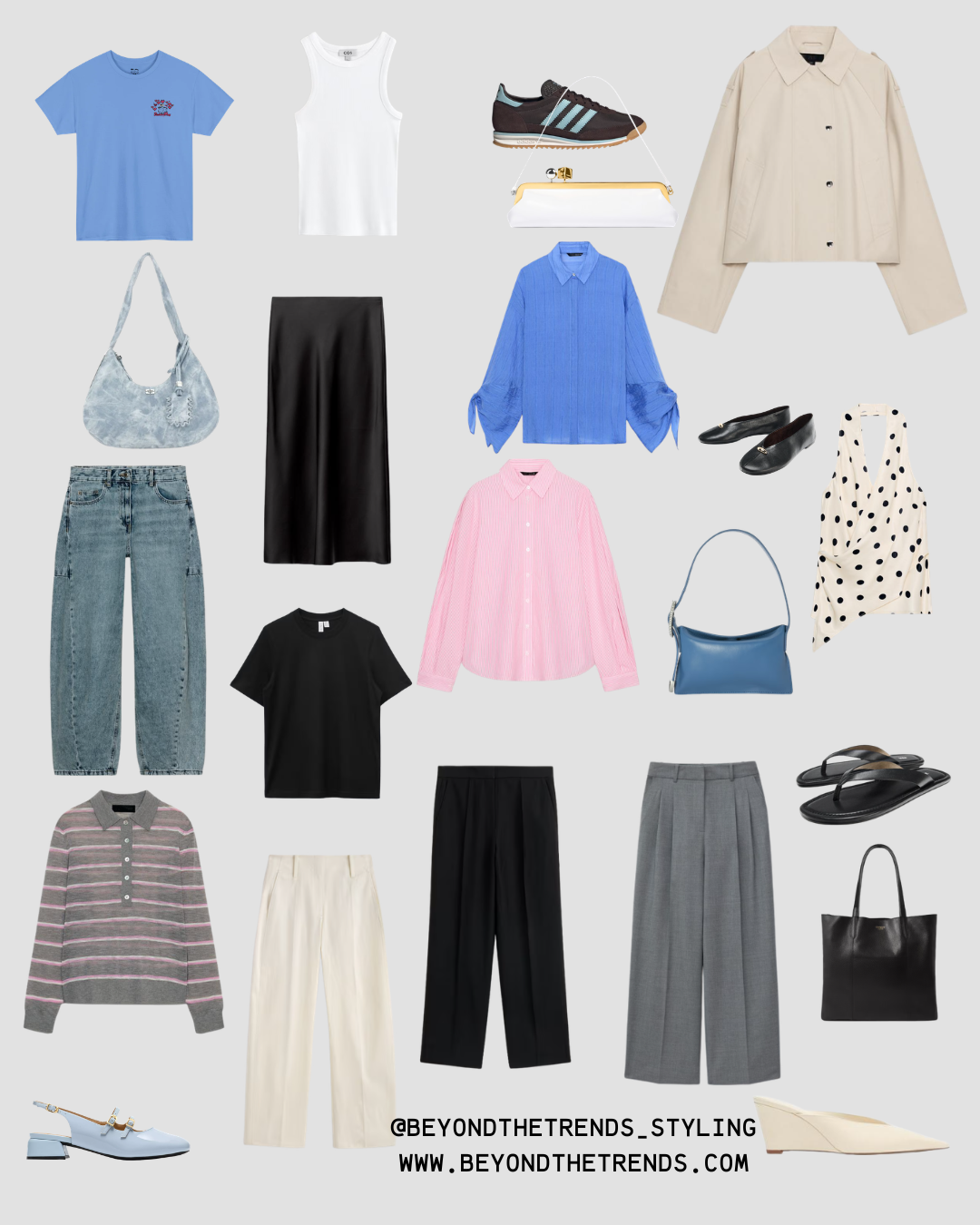 This Spring Capsule Wardrobe Of 22 Pieces,  Makes over 100 Outfits