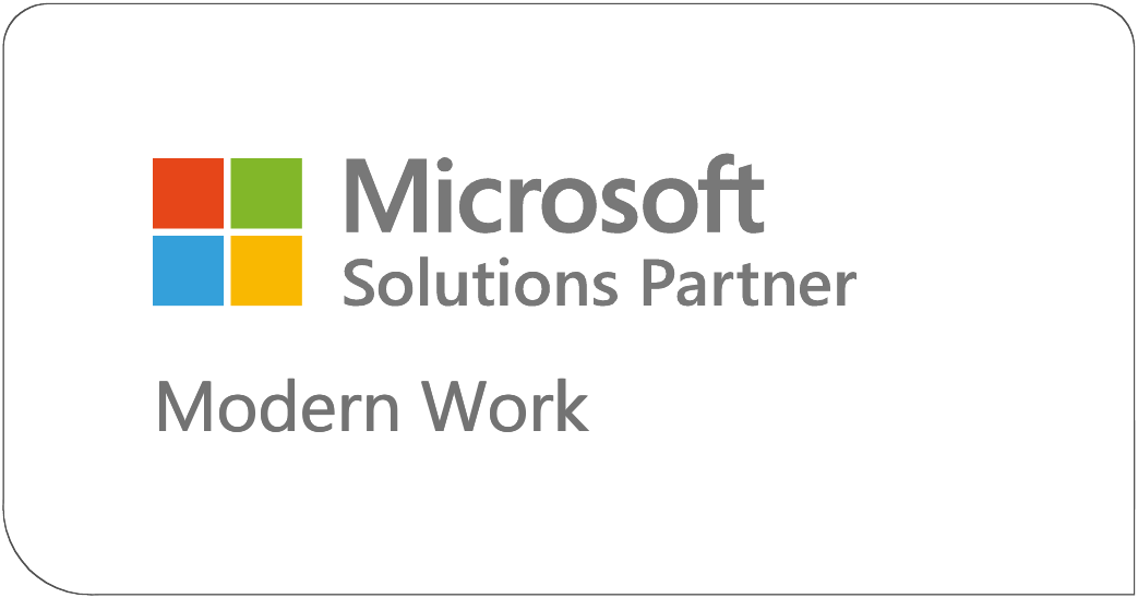 Microsoft Solutions Partner logo with slogan 'Modern Work'.