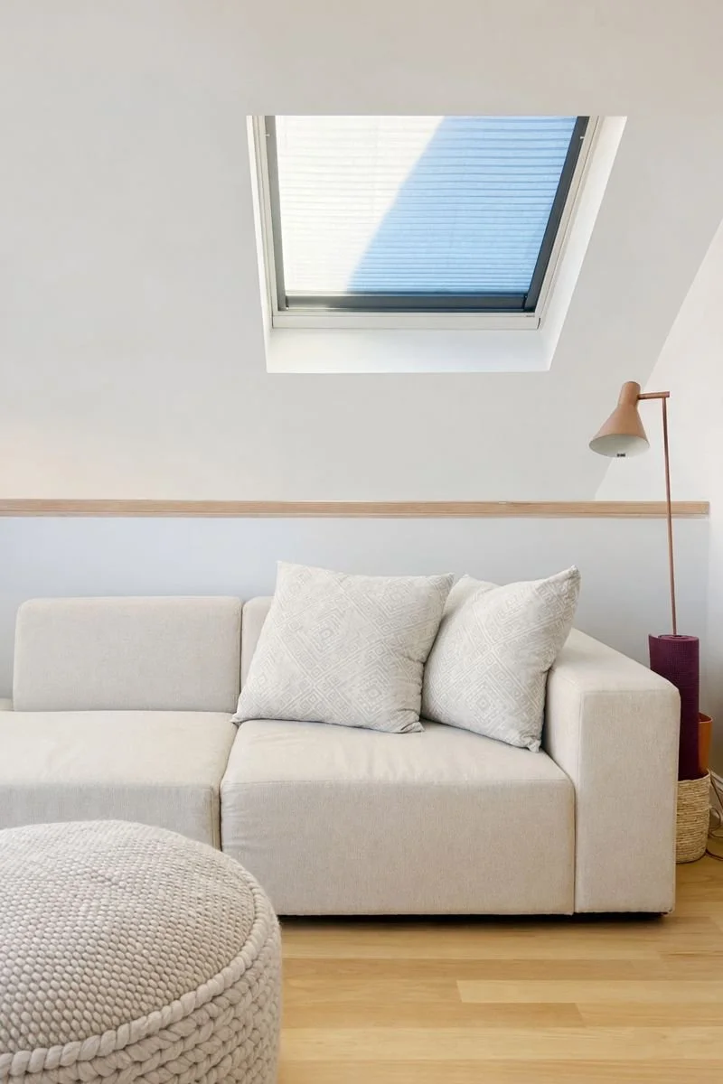 At the top of the stairs is the primary sitting room which has a zen-like feel and is drenched with natural light. It's perfect for morning yoga, evening relaxing or even the occasional post beach-nap. 