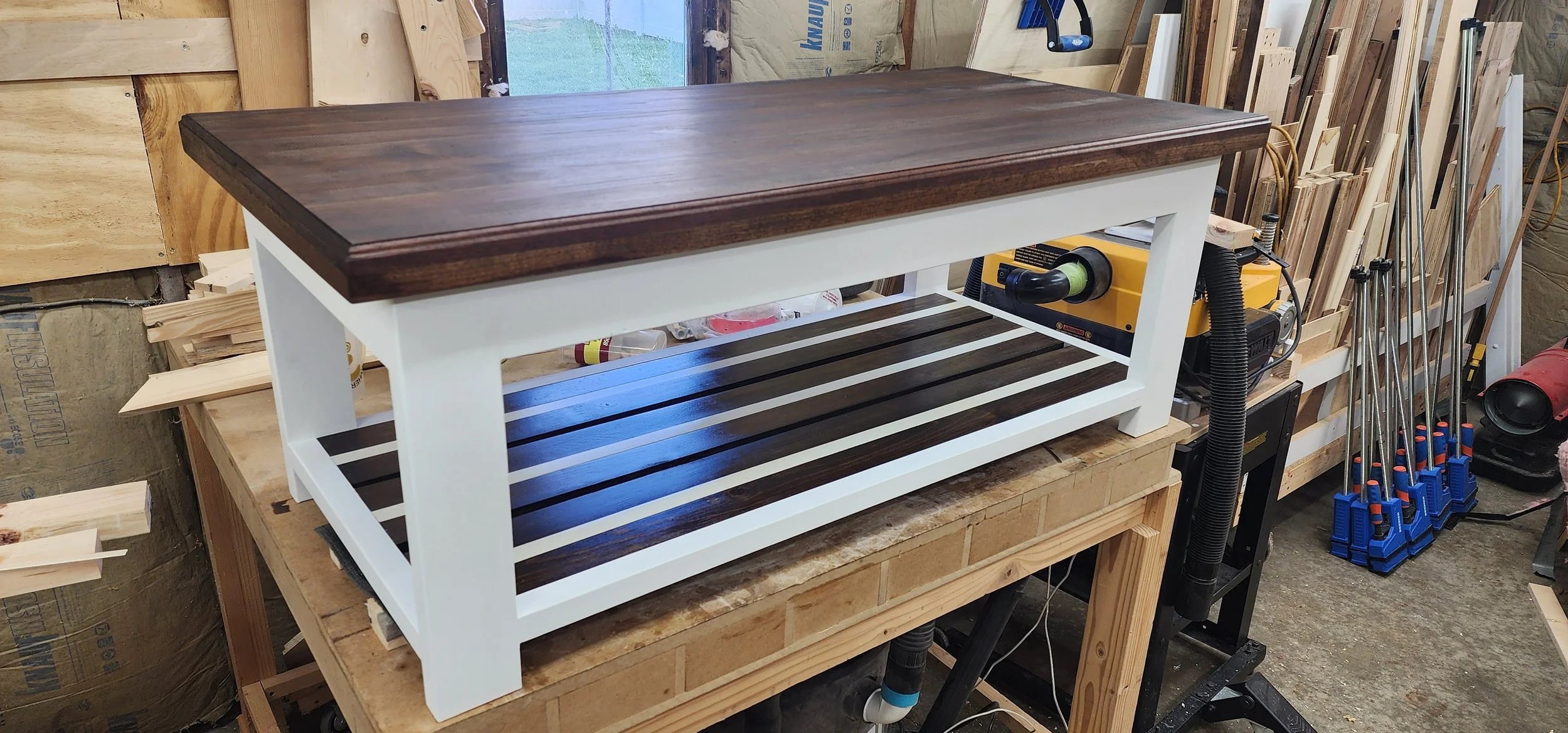 Walnut Top Farmhouse Coffee Table