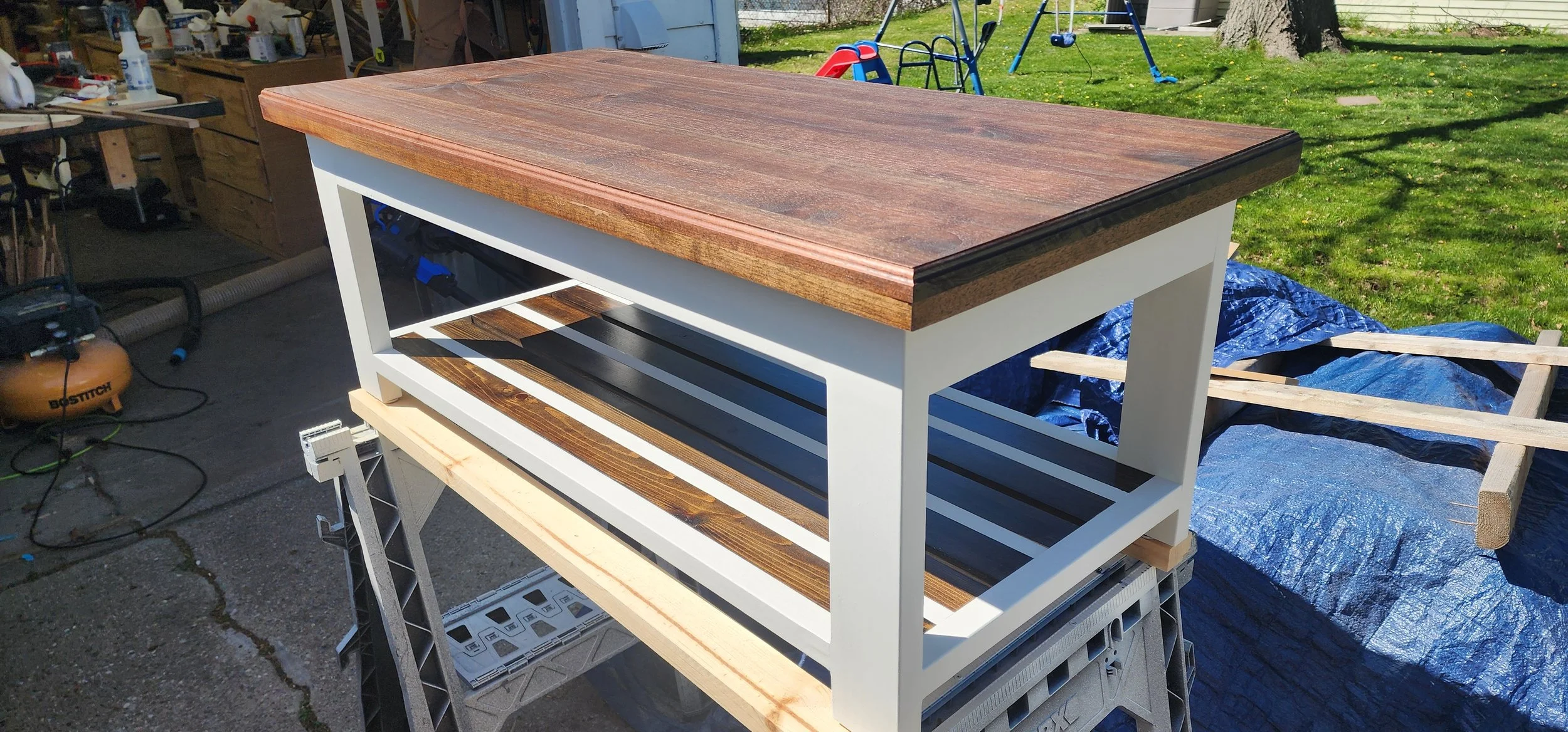 Walnut Top Farmhouse Coffee Table