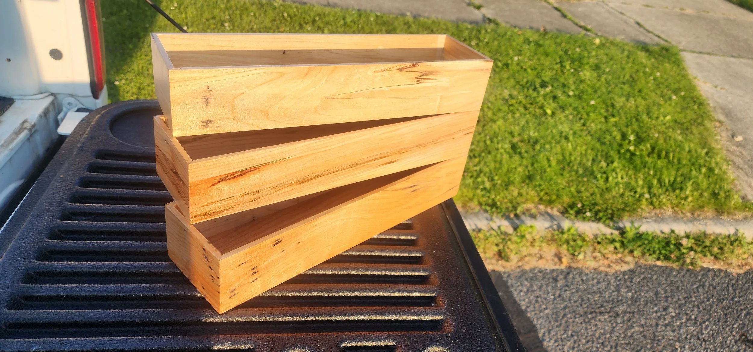 Reclaimed Maple Mitered Trays/Hand Plane Tills