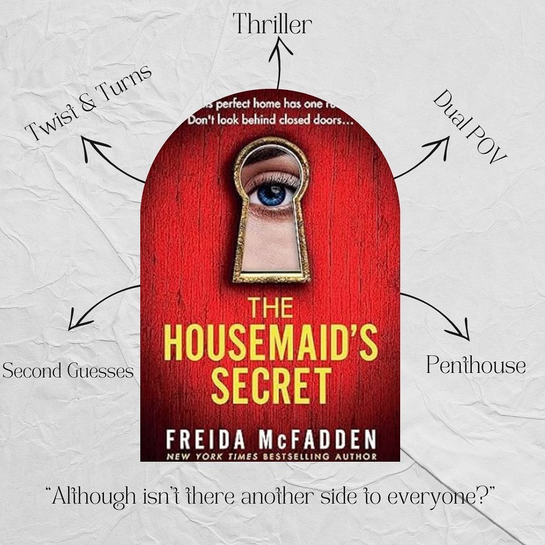 Housemaid&rsquo;s Secret by Freida Mcfadden 
Rating:⭐️⭐️⭐⭐.5 /5

&ldquo;The Housemaid's Secret&rdquo; was a fast-paced thriller with short chapters and a total page-turner for sure. This sequel didn&rsquo;t disappoint me. In my opinion, this book is 