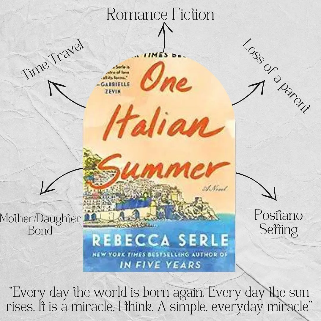 One Italian Summer by Rebecca Serle 
Rating:⭐️⭐️⭐.5 /5

Attenzione, Pickpocket!!! We have One Italian Summer and I am so ready to plan a trip to Italy! The descriptions of Italy and the food were so vivid I found myself daydreaming about it and canno